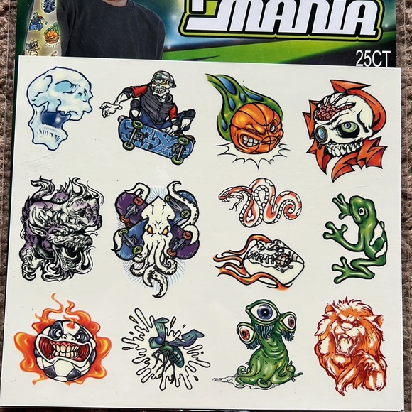 NEW LOT 75 Savvi Glow Tattoo Mania Skull Crossbone Tiger Shark Snake Pirate Lion - Picture 8 of 9